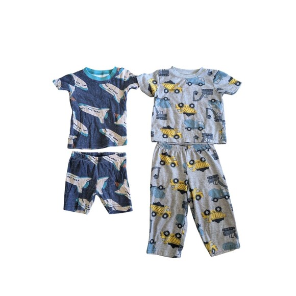 Carters Pajama Sets (4pcs):Exavator PJs, Grey Astronaut Pjs 18 Month - Picture 1 of 2